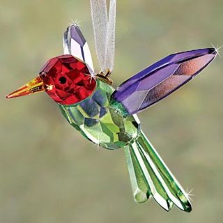 Crystal Hummingbird Ornament Suncatcher Purple Red Yellow Green Collectible