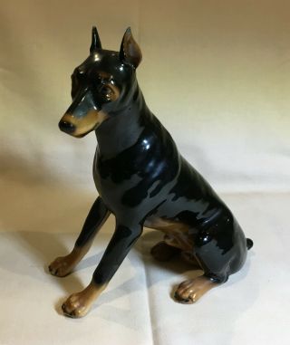 Vintage Mortens Studios Doberman Pinscher Dog Black & Rust Usa