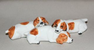 Vintage Chelsea House Port Royal Porcelain Brittany Spaniel Pups 6” Long