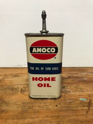 Vintage Amoco Oil Can Nos Full Lead Top Handy Oiler 3 Oz Rare