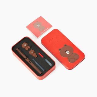Korea LINE Friends LAMY Brown in the Red Fountain Pen Limited Edition Gift 3