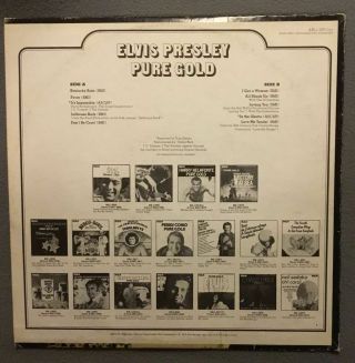 ELVIS PRESLEY - PURE GOLD - 33 RPM RECORD ALBUM - 1975 RELEASE 3