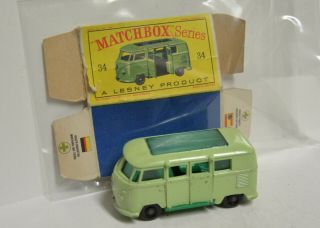 Matchbox Moko Lesney 34 Volkswagen Caravette Camper 1962,  Box