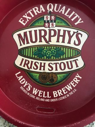 Rare Murphy Irish Stout Beer Tray Lady’s Well Brewery Brewed In Cork,  Ireland 7