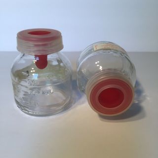 Vintage Rare Red Nipple 4oz Glass Baby Bottle Similac Water Disposable Aug 91 2