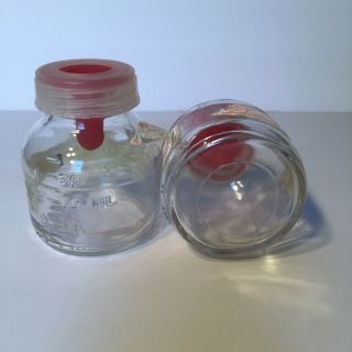 Vintage Rare Red Nipple 4oz Glass Baby Bottle Similac Water Disposable Aug 91 3