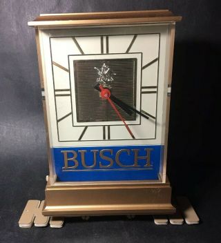 Vintage 1990 Busch Beer Lighted Clock Sign