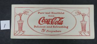 1913 Coca Cola Pure And Healthful Ink Blotter Antique Soda Fountain Advertising