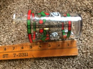 Vintage Coca - Cola Stained Glass Christmas - SIX Glasses Red/Green 3