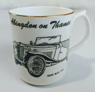 Vintage Mg Coffee Mug Logo Car 1938 M.  G.  T.  A.  Abingdon In Thames Fine Bone China