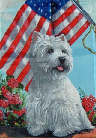 Westie Whwt Summer House Flag Usa Rescue