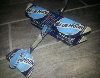 Blue Moon Ale Beer Can Plane Airplane.  Made From Real Beer Cans