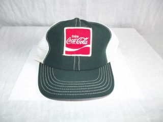 Vintage Enjoy Coca Cola Patch Unitog Snapback Mesh Truckers Hat Usa