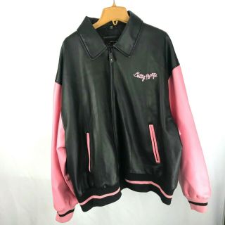 Betty Boop Pink And Black Leather Jacket Womens Sz Xxxl 3xl Authentic