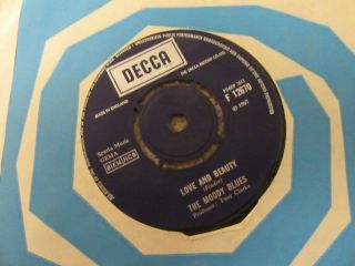 The Moody Blues " Love And Beauty " Rare Uk 7 " Single - Decca Records F 12670 Exc