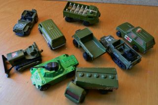 9 Vintage 1970s Hot Wheels Matchbox diecast toy military vehicles cars 2