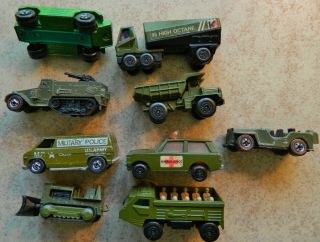 9 Vintage 1970s Hot Wheels Matchbox diecast toy military vehicles cars 4