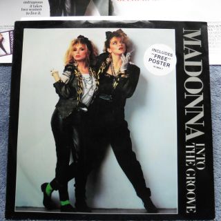 Madonna,  Into The Groove Rare Uk 12 " Vinyl Single With Poster Ex/nmint