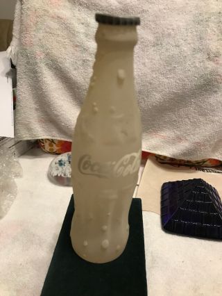 Vintage Coca - Cola White Bottle Paperweight.  Unusual