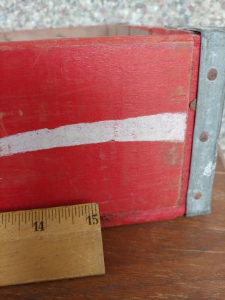 Vintage Coca Cola Coke Red Wood Wooden Crate Bottle Holder with 24 Dividers 3
