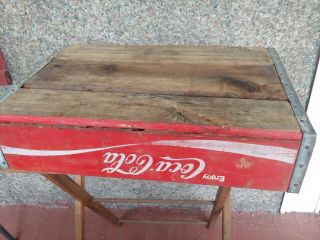 Vintage Coca Cola Coke Red Wood Wooden Crate Bottle Holder with 24 Dividers 5