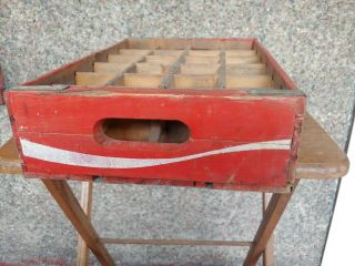 Vintage Coca Cola Coke Red Wood Wooden Crate Bottle Holder with 24 Dividers 7