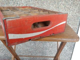 Vintage Coca Cola Coke Red Wood Wooden Crate Bottle Holder with 24 Dividers 8