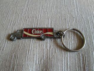 1997 Coca - Cola Coke 2 " Semi Delivery Truck Pewter Full Color Key Chain