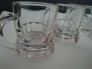 10 Federal Glass Miniature Beer Mug Shot Glasses Vintage - Clear Amber Pale Pink 2