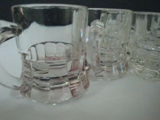 10 Federal Glass Miniature Beer Mug Shot Glasses Vintage - Clear Amber Pale Pink 4