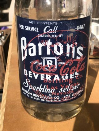 Coca Cola Bottling Company Las Vegas.  Seltzer Bottle /.  Barton 