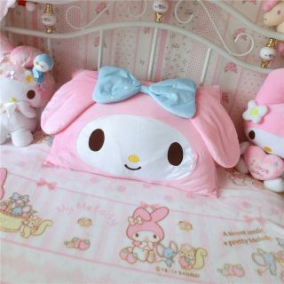 Japan Kawaii Bowknot My Melody Kitty Face Pillow Case Cover Home Decor Cute Gift
