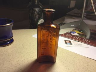 Antique Pharmacy Druggist Shaped Amber Bottle Ankers Liquid Bouillon Tcw Co Usa