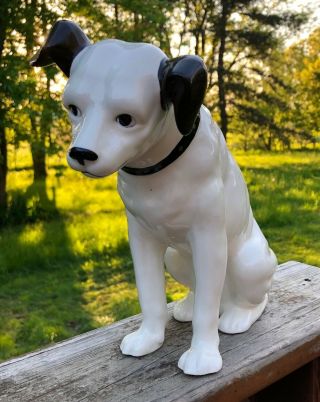 Vintage Rca Victor Nipper The Dog Porcelain Figurine 9 1/2 " W/ Sticker