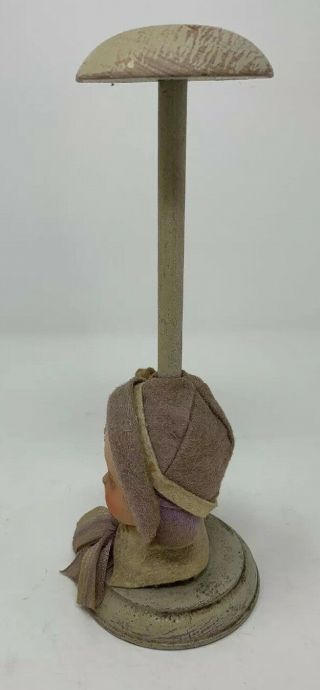 Art Deco Composition Head Hat Stand Store Display Child Felt Hat Collar 5