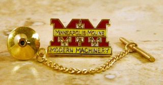 Minneapolis - Moline Tie Tack Pin And Chain Clasp