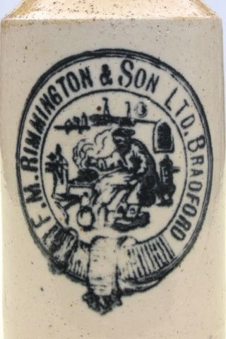 Vintage C1900s Rimimington & Son Bradford Wizard Pict Stone Ginger Beer Bottle