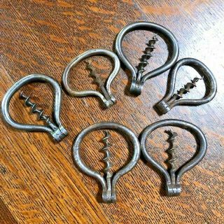 Six Assorted Antique Folding Bow Corkscrews