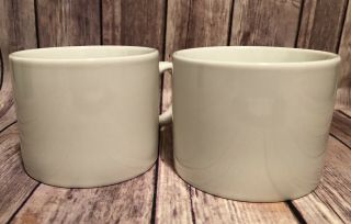 Starbucks Mug 2017 All White 12oz Short Round Handle Cups Set Of Two