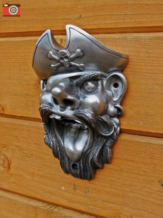 A Beer Buddies,  Silver Finish Pirate Wall Mount Bottle Opener,  Stunning