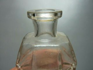 Antique Blown In Mold COFFIN CASKET Form Starburst POISON Bottle 4