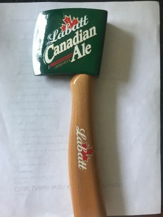 Labatt Canadian Ale Figural Axe Tap Handle