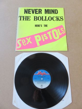 Sex Pistols Never Mind The Bollocks Lp 1977 Uk Pressing & Blank Reverse Sleeve