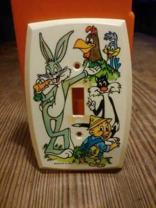 Vtg 1976 Warner Bros Looney Tunes Bugs Bunny Tweety Light Switch Cover Plate