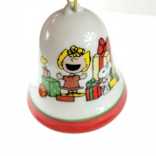 Vintage Peanuts Christmas Bell Ornament Snoopy Sally Woodstock 2.  5 " X 2.  5 "
