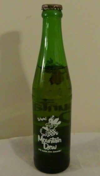 Rare Vintage Mountain Dew Soda Bottle No Moon Hillbilly 10 oz Ya - Hooo 2