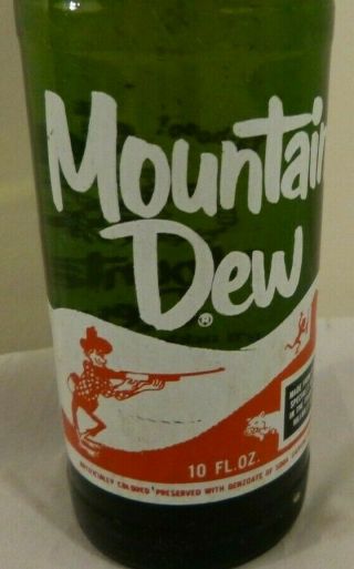 Rare Vintage Mountain Dew Soda Bottle No Moon Hillbilly 10 oz Ya - Hooo 3