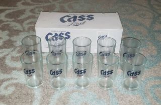 Cass Fresh Beer South Korea - Set Of 10 Short 4 1/2 " Drinking Glasses