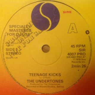 Undertones Teenage Kicks Rare Uk A Label Dj Promo 7 " Punk Sex Pistols Ramones