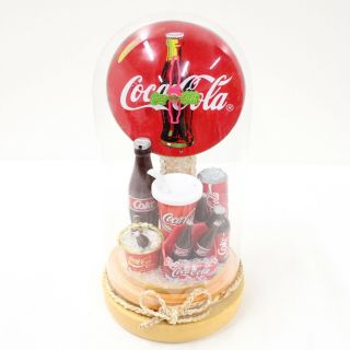 Coca Cola Products Dome Clock On A Pale Wooden Base 404